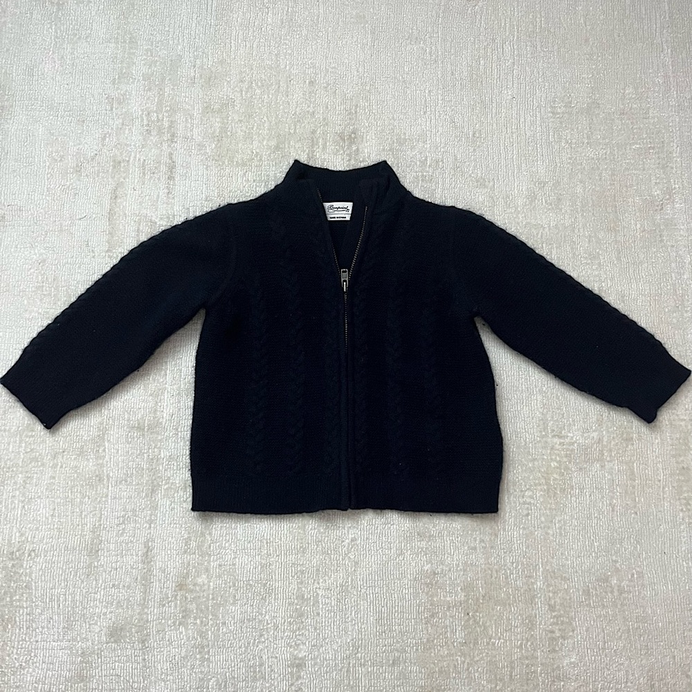 Bonpoint Baby Cable-Knit Cardigan 100% cashmere in Marine blue | size 18m